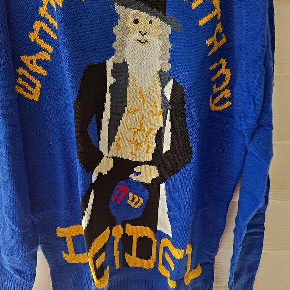 Funziez! Ugly Christmas Sweater Hanukkah Holiday Costume, Blue/Drunk Snowman - Picture 3 of 10